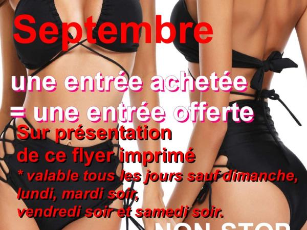 jeu 24/09 2026 13:00 une entrée achetée = une offerte