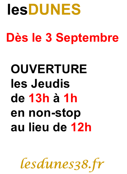 ven 21/08 2026 12:00 LE JEUDI